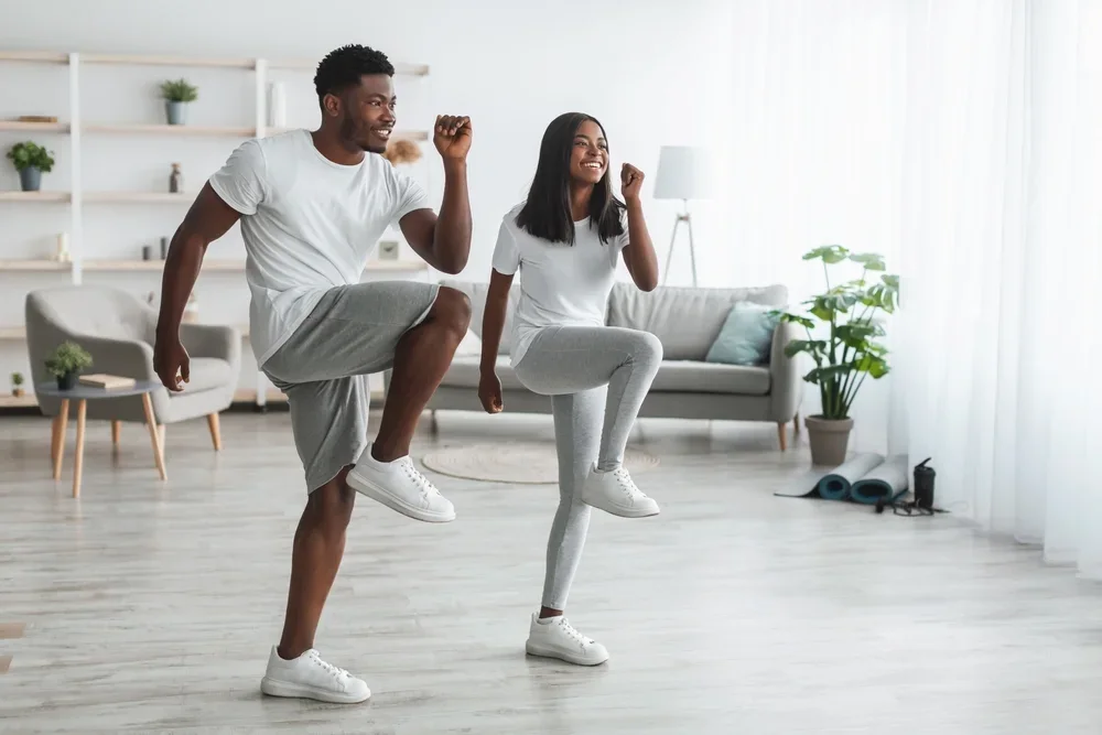 People staying active through fitness and dance