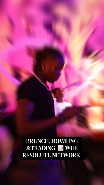 Resolute Network reel cover promoting brunch, bowling and trading